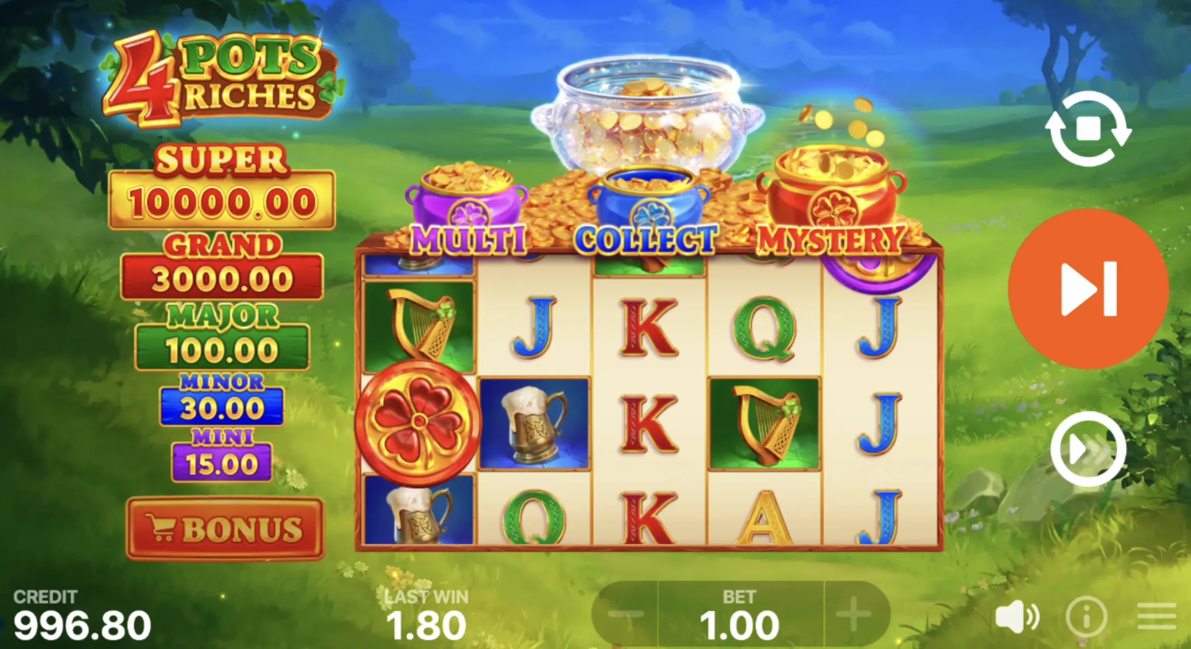 4 Pots Riches: Hold and Win Slot